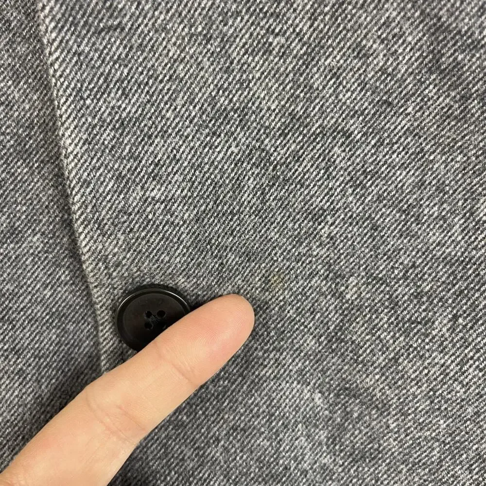 Banana‎ Republic Twill Blazer Mens 38R Gray Tailored Elbow Patch Italian Cotton